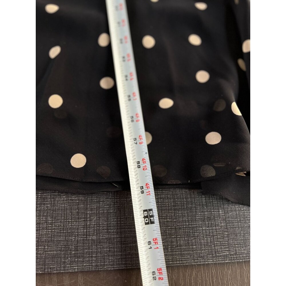 Vintage 90s hetta B Maxi Dress Sz 12 100% Silk Polka Dot Black White Sleeveless - Picture 13 of 13